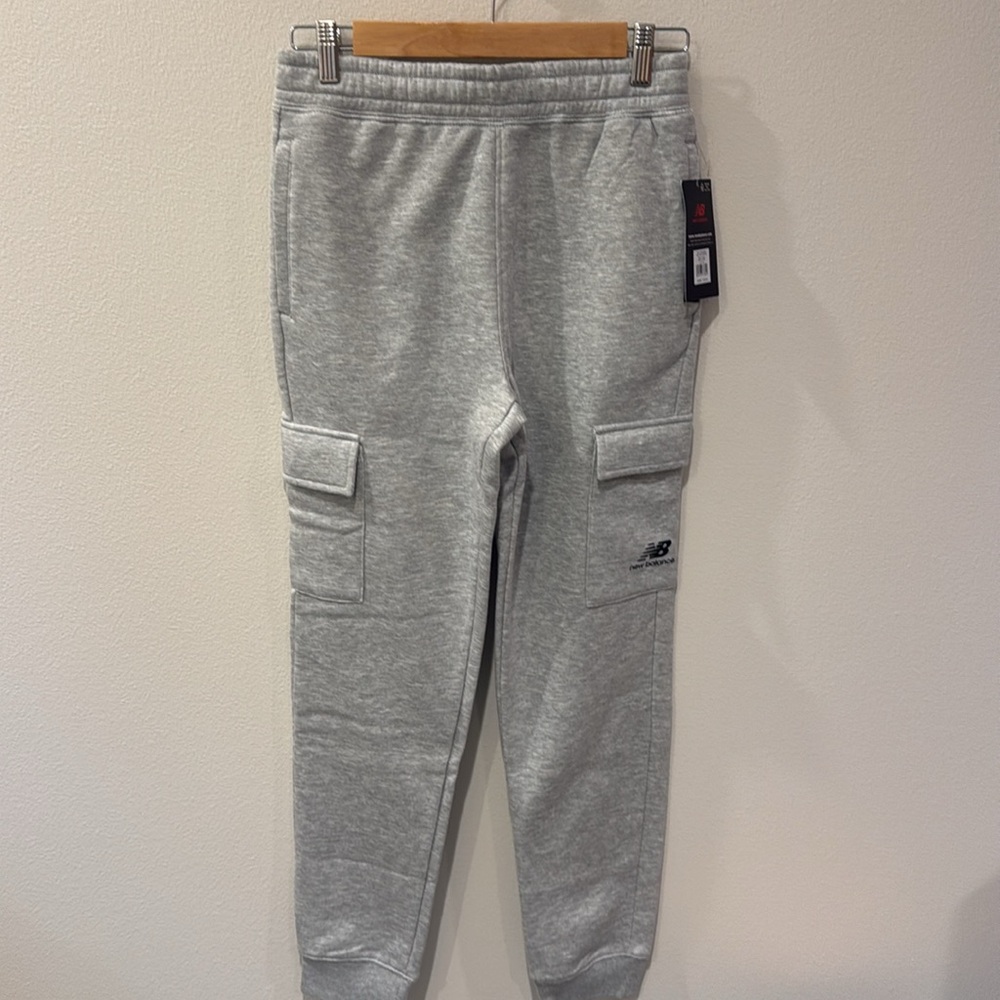 Boys New Balance size 14/16 light grey sweat pants